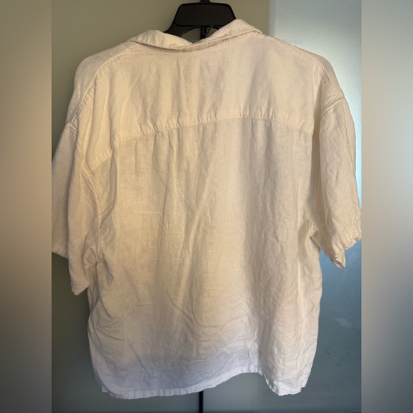 Abercrombie & Fitch White Linen Blend Shirt - Picture 3 of 3